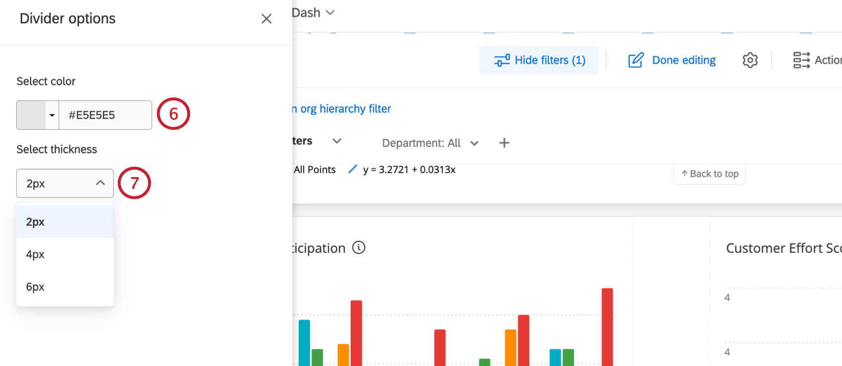 additional customization options for the widget divider