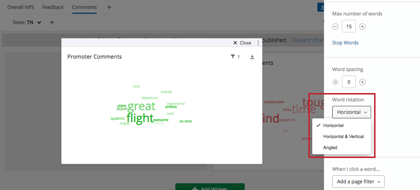 Word rotation dropdown