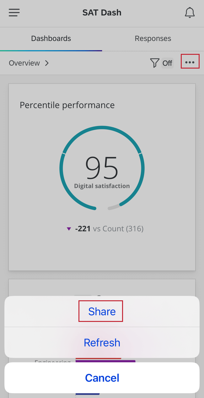 sharing a dashboard via the app