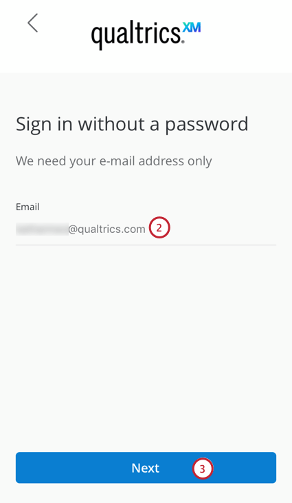 entering an email address to receive a login link