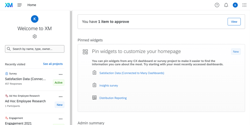 Homepage of Qualtrics