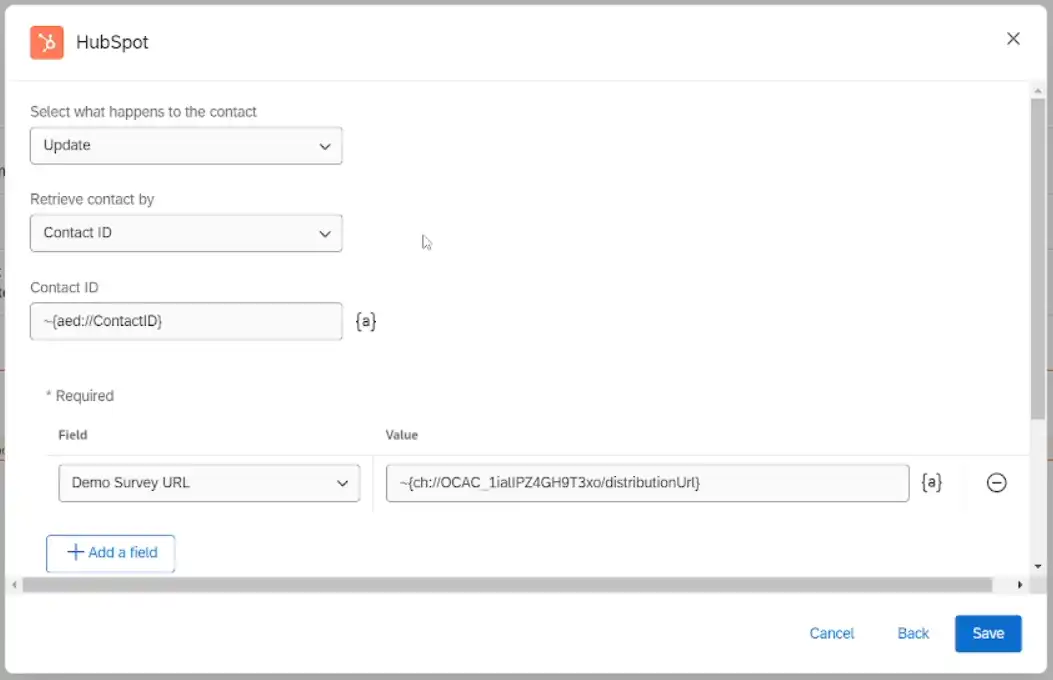 Quicklink task hubspot configuration