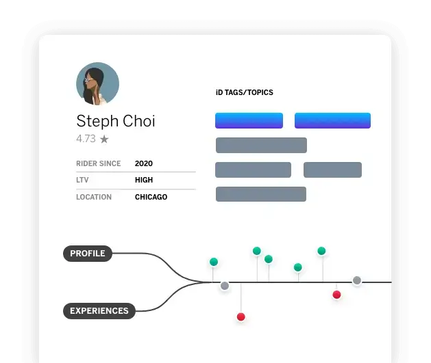 Customer experience profile example within Qualtrics XiD.